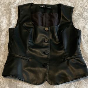 ZARA faux leather vest size XS